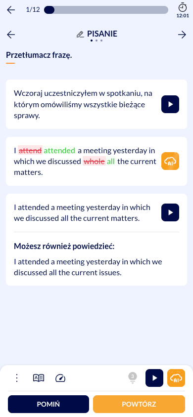 Tłumaczysz prawdziwe zdania z pracy