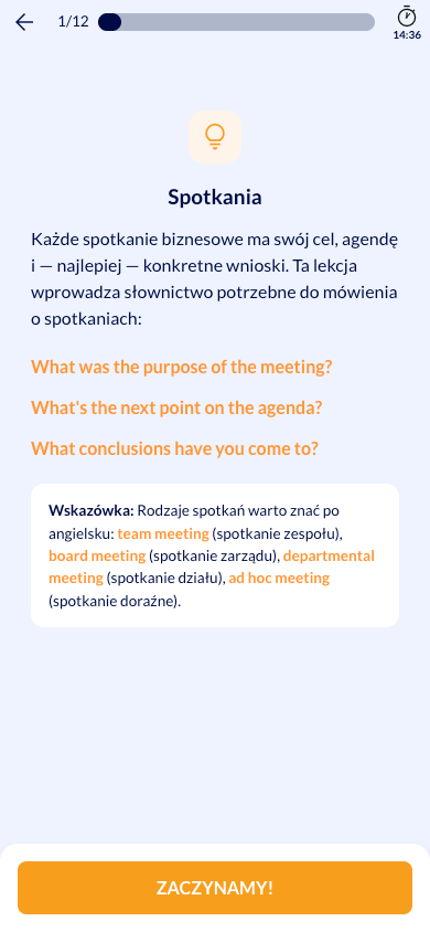 Każda lekcja zaczyna się od kontekstu